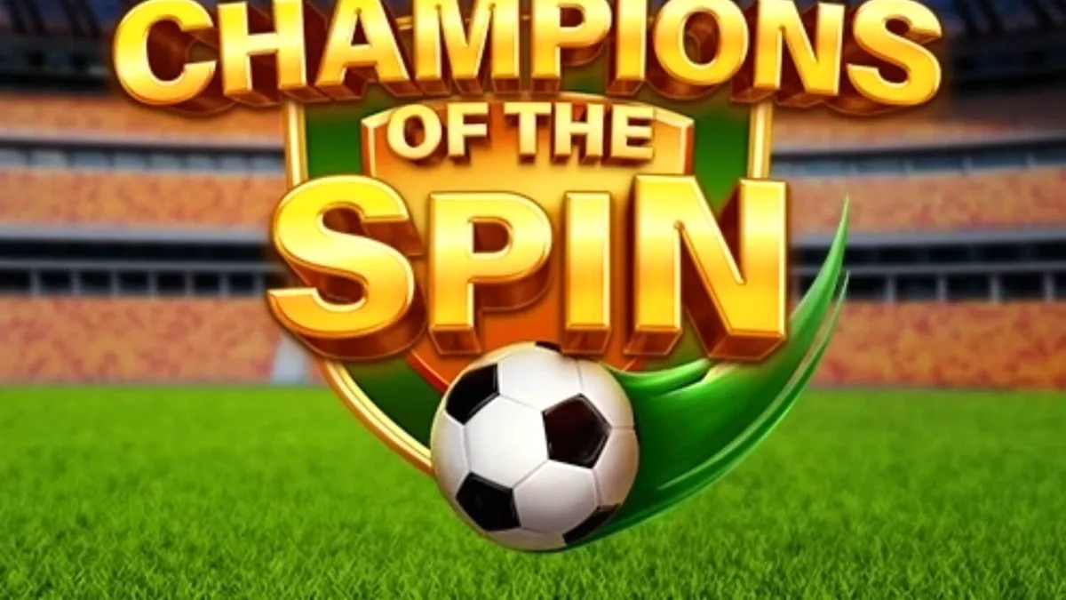 Tela do jogo de slot Champion of The Spin com tema de futebol