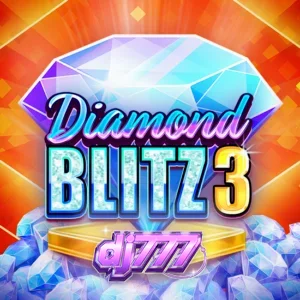 Interface do jogo de slot Diamond Blitz 3 com símbolos clássicos e Wilds em movimento